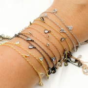 Cubic Zirconia Triangle 4mm Shape Dangle Chain